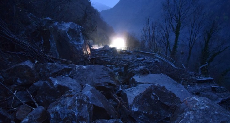La route de Calanca fermée dans les Grisons après un éboulement