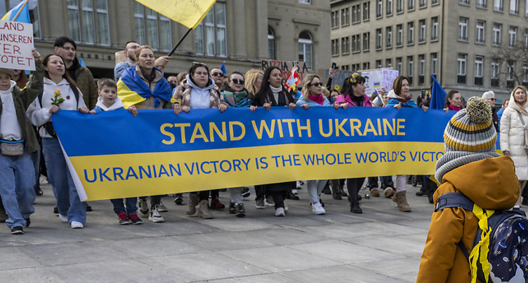 Mobilisations pour l'Ukraine dans les grandes villes de Suisse
