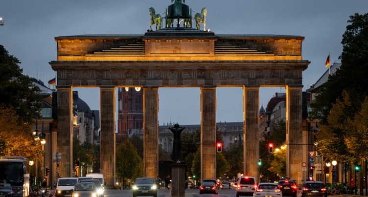 Militants propalestiniens sur la Porte de Brandebourg à Berlin