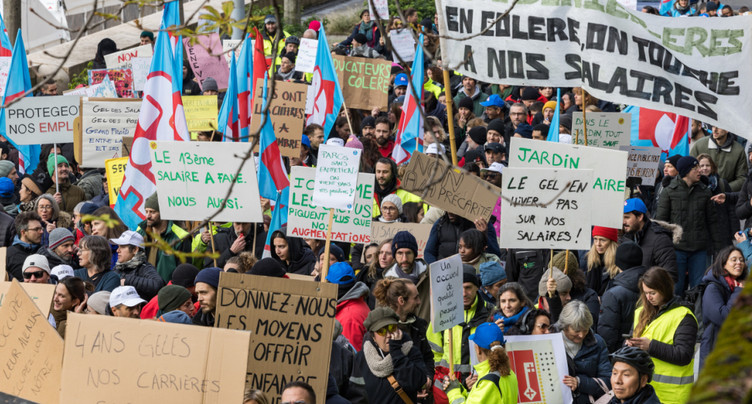 Grève et manifestation des employés de la Ville de Genève