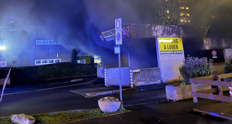 Des véhicules détruits par les flammes dans un parking à Thônex