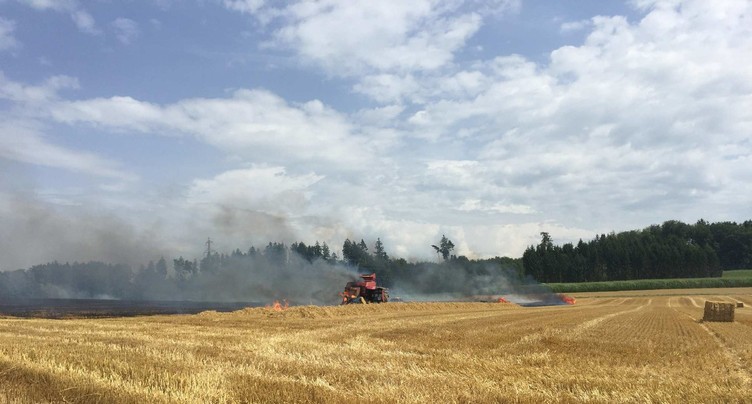 Des machines agricoles mettent le feu à des cultures dans la région de Morat