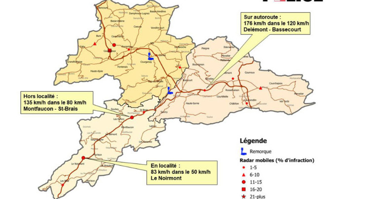 Flashé à 135 km/h au lieu de 80 près de Montfaucon