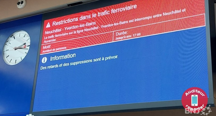 Trafic ferroviaire rétabli entre Neuchâtel et Auvernier