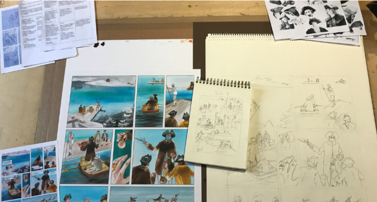 Une BD sur les murs de la bibliothèque