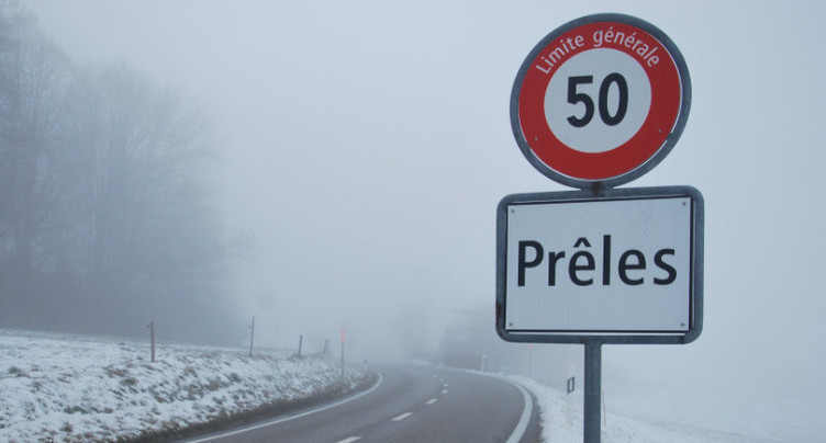 Route fermée entre Prêles et Diesse