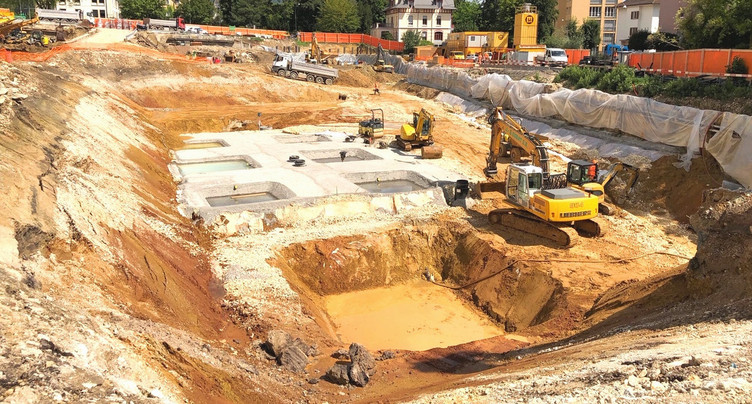 Le chantier du Théâtre du Jura, ce cratère géant à Delémont