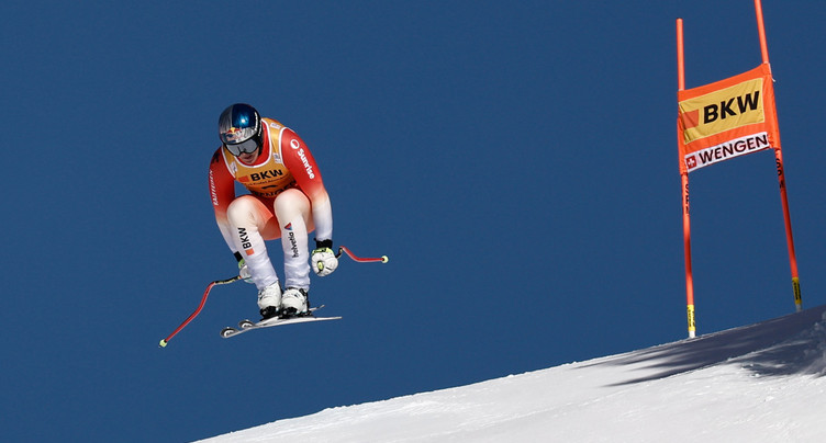 Franjo von Allmen sur le podium à Wengen 