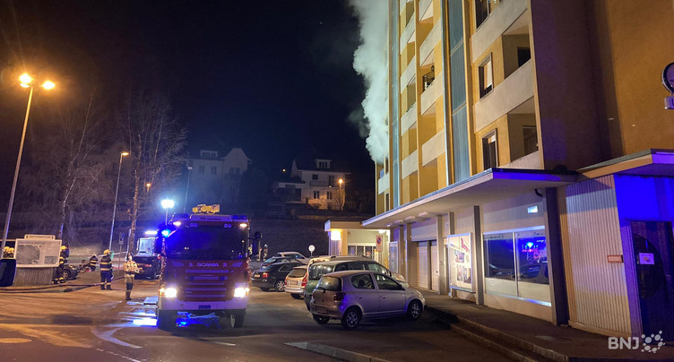 Immeuble en feu à Tavannes