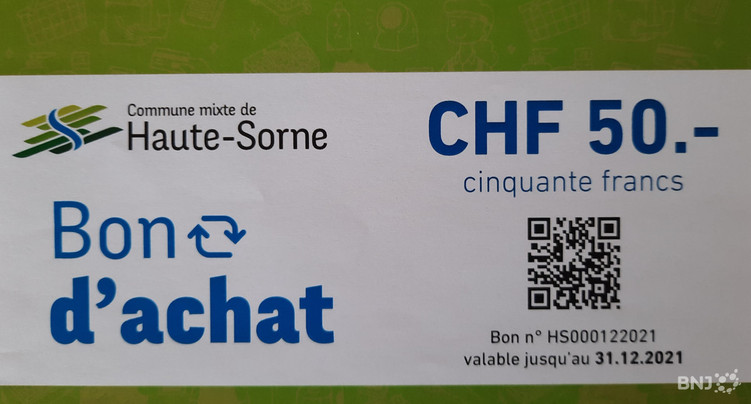 Des bons d’achat en soutien à l’économie locale à Haute-Sorne