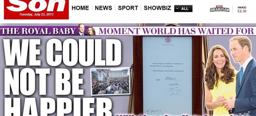 Le site internet de "The Sun"