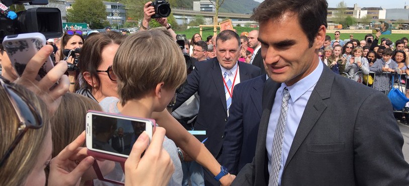 Roger Federer a réjoui ses fans jeudi à Bienne.