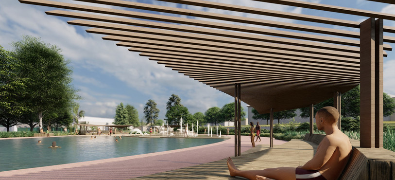 La piscine des Mélèzes sera rénovée dès le mois d'août. (Photo: Belandscape architecte paysagiste)