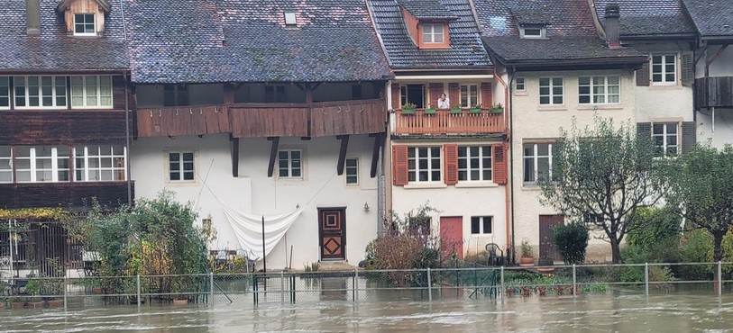 Des inondations à St-Ursanne. (Photo : Julien Willemin).