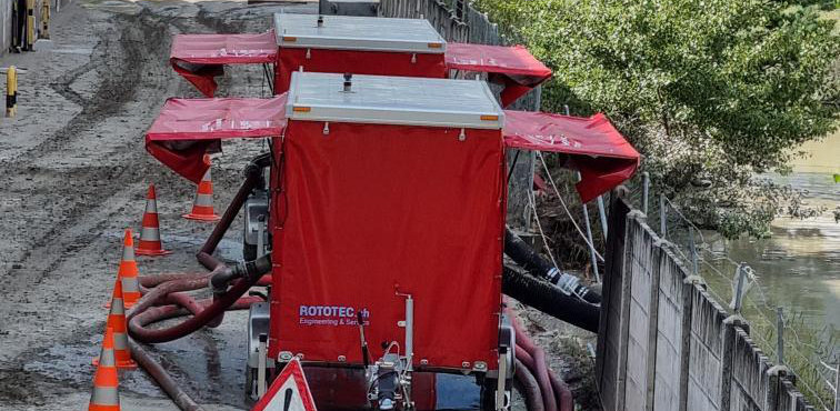 Les deux nouvelles pompes qui doivent permettre de lutter contre les crues à Travers ont connu leur baptême du feu en Valais