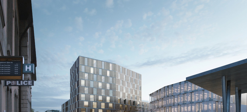 Le nouveau projet immobilier vu de la Place de la gare
