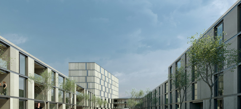 Le nouveau projet immobilier vu de sa cour intérieure