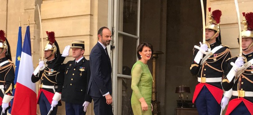 La présidente de la Confédération Doris Leuthard, reçue mardi 18 juillet à Matignon par le Premier ministre français Edouard Philippe.