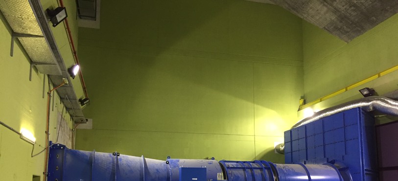 Un des quatre ventilateurs Saccardo installé en 2017 dans le tunnel du Mont-Terri