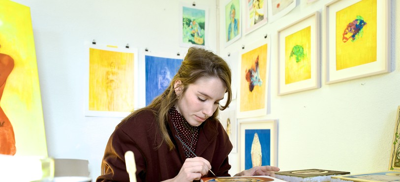 Janel Fluri dans son atelier