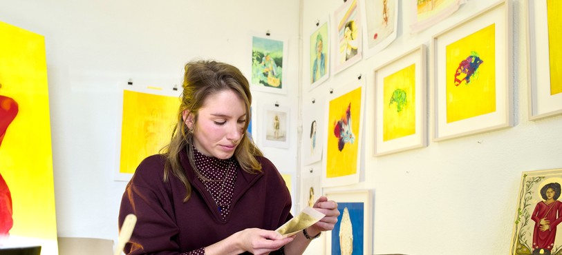 Janel Fluri dans son atelier